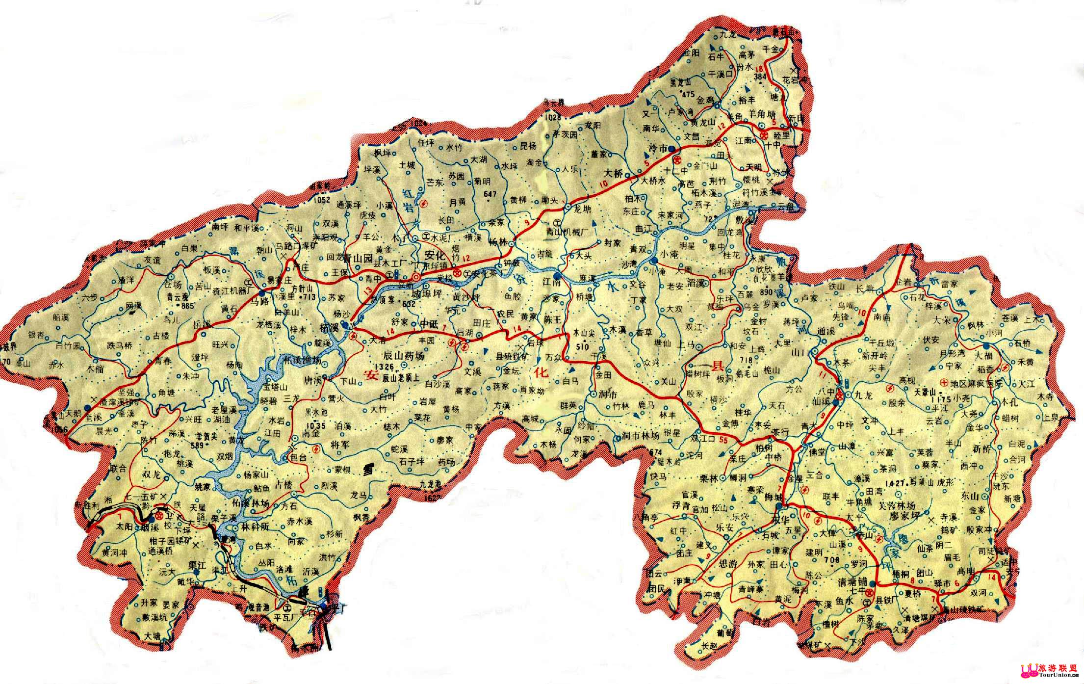 益阳交通图;; 中国地图安化县位置; 安化交通图