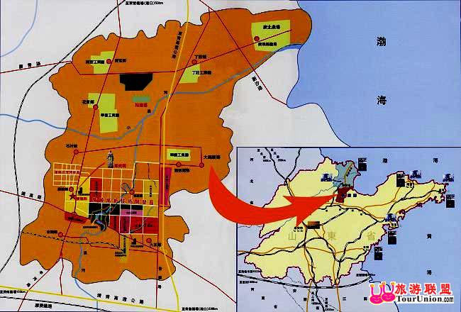 山东省东营市地图; 广饶旅游地图;图片